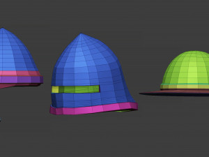 30 Low-poly medieval fantasy armor helmets base mesh shapes IMM zbrush set and fbx obj files 3D Model