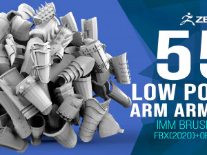 55 Set sikat IMM jaring dasar penyangga lengan dan tangan fantasi abad pertengahan poli rendah untuk Zbrush FBX dan Model 3D