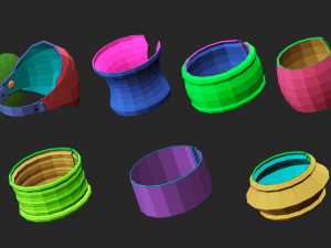 55 Low-poly medieval fantasy arm and hands armor bracers base mesh IMM brush set for Zbrush FBX and Modelo 3D