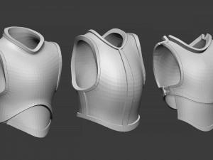 20 Low-poly medieval fantasy body armor base mesh shapes IMM zbrush set and fbx obj files Modèle 3D