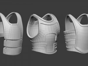 20 Low-poly medieval fantasy body armor base mesh shapes IMM zbrush set and fbx obj files Modèle 3D
