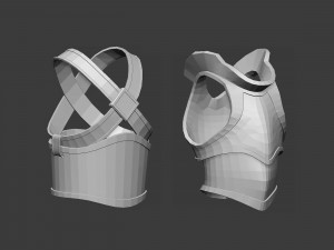 20 Low-poly medieval fantasy body armor base mesh shapes IMM zbrush set and fbx obj files Modèle 3D