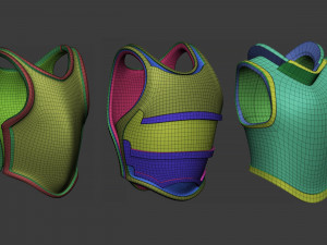 20 Low-poly medieval fantasy body armor base mesh shapes IMM zbrush set and fbx obj files Modèle 3D