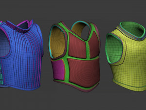 20 Low-poly medieval fantasy body armor base mesh shapes IMM zbrush set and fbx obj files Modèle 3D