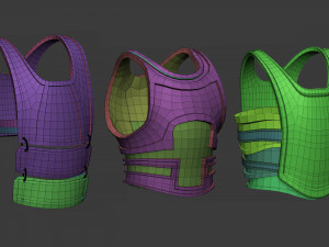 20 Low-poly medieval fantasy body armor base mesh shapes IMM zbrush set and fbx obj files Modèle 3D