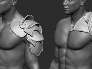 20 Low-poly medieval fantasy shoulder armor base mesh IMM brush set for Zbrush FBX and OBJ files Modelo 3D