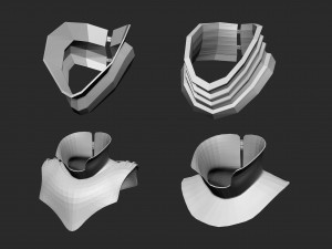 25 Low-poly medieval fantasy neck armor gorget base mesh IMM brush set for Zbrush FBX and OBJ 3Dモデル