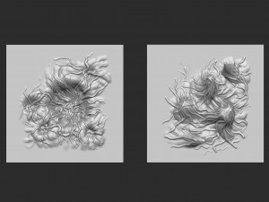 Free 10 roots texture or monster skin vdm brush set for Zbrush 3D 모델