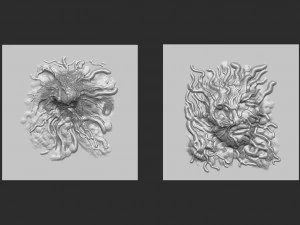 Gratis 10 roots texture of monster skin vdm penselenset voor Zbrush 3D Model