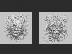 Gratis 10 roots texture of monster skin vdm penselenset voor Zbrush 3D Model