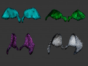 20 Mid poly statue and sculpture angel wings IMM brush set for Zbrush OBJ files 3D Model