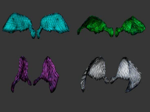 20 Mid poly statue and sculpture angel wings IMM brush set for Zbrush OBJ files 3D Model