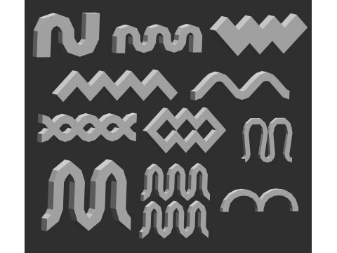 100 bentuk jaring dasar geometris primitif poli rendah imm Zbrush mengatur file obj dan fbx Model 3D