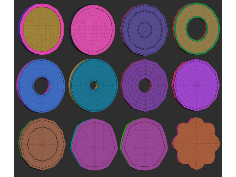 60 various coin or money base mesh shapes imm Zbrush set obj and fbx files 3D Model