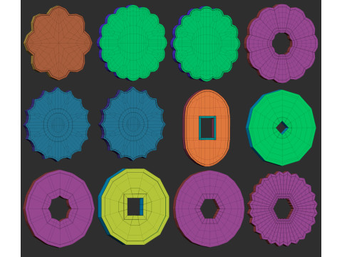 60 various coin or money base mesh shapes imm Zbrush set obj and fbx files 3D Model
