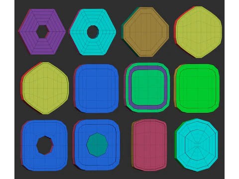 60 різноманітних сітчастих форм монет або грошової основи imm Zbrush set obj та файлів fbx 3D Модель