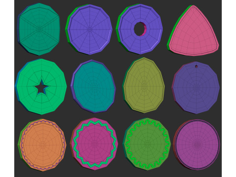 60 various coin or money base mesh shapes imm Zbrush set obj and fbx files 3D Model
