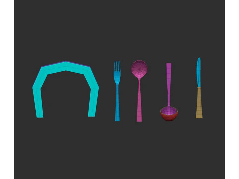 90 kitchen utensil crockery and pottery base mesh shapes imm Zbrush set obj and fbx files 3D Model