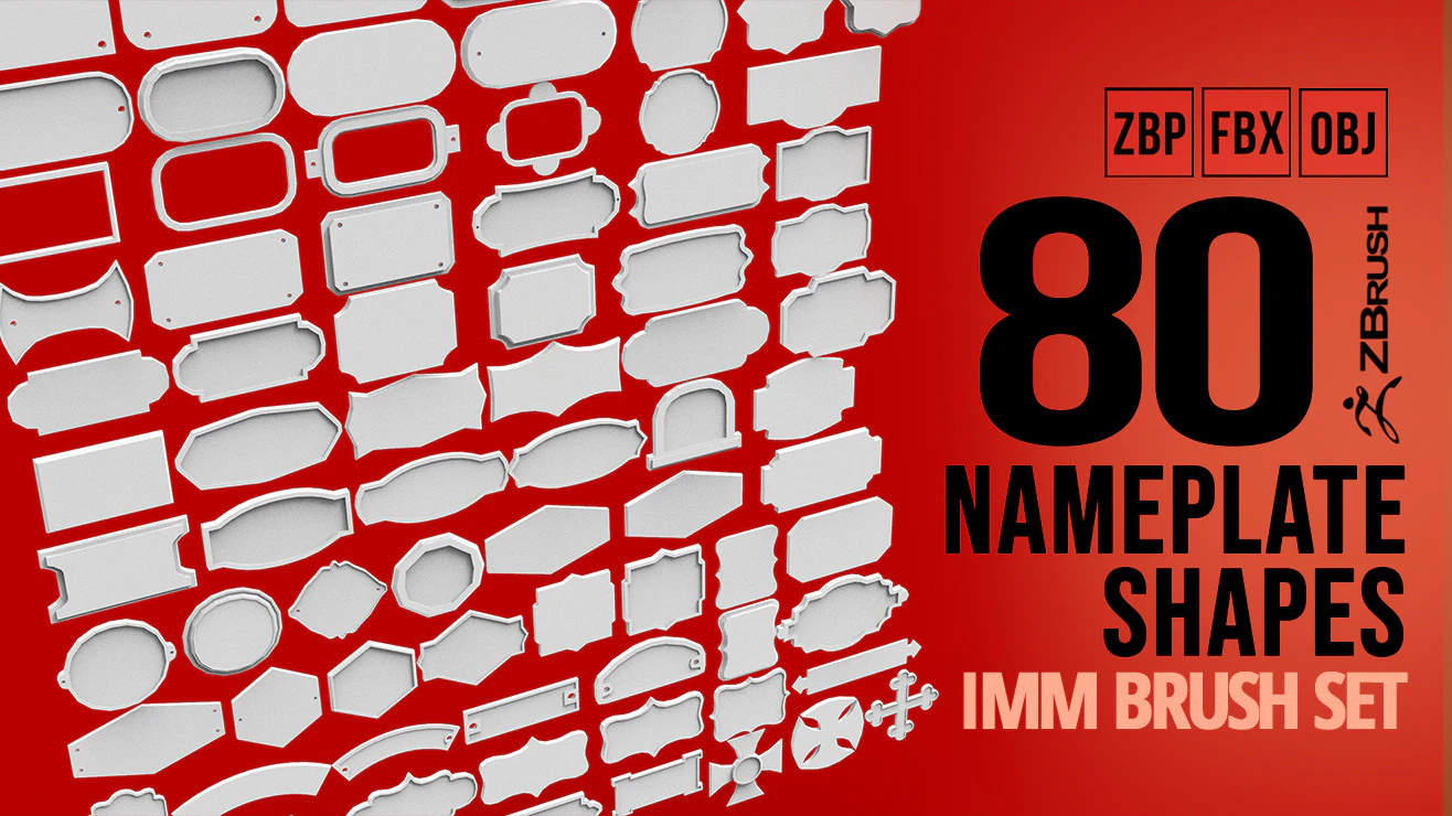 80 forme di rete di base per targhette per monumenti o sculture imm Zbrush set di file obj e fbx Modello 3D .c4d .max .obj .3ds .fbx .stl .blend