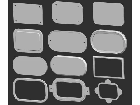 80 forme di rete di base per targhette per monumenti o sculture imm Zbrush set di file obj e fbx Modello 3D