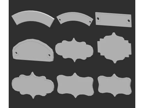 80 forme di rete di base per targhette per monumenti o sculture imm Zbrush set di file obj e fbx Modello 3D