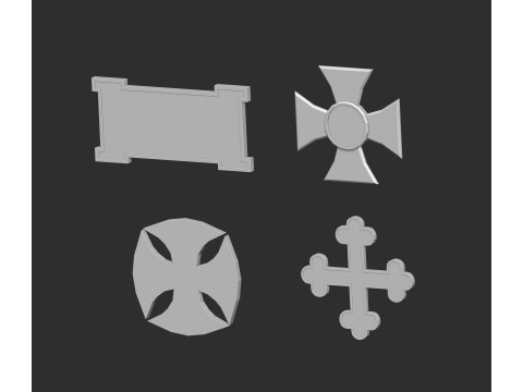 80 monument or sculpture sign board nameplate base mesh shapes imm Zbrush set obj and fbx files Modelo 3D