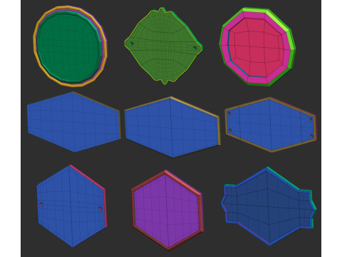 80 monument or sculpture sign board nameplate base mesh shapes imm Zbrush set obj and fbx files Modelo 3D