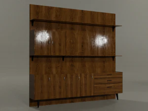 Ultimate old wood furniture set low-poly 3D Model