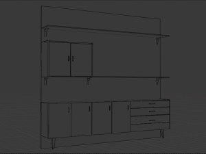 Ultimate old wood furniture set low-poly 3Dモデル