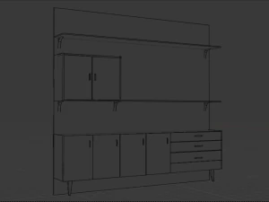Ultimate old wood furniture set low-poly 3D Model