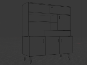 Ultimate old wood furniture set low-poly 3Dモデル