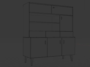 Ultimate old wood furniture set low-poly 3D Model
