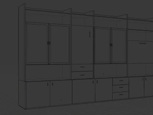 Ultimate old wood furniture set low-poly 3D Model