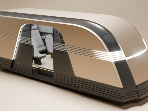 Tesla Robovan Robotaxi Realistic Ready-for-Use With Interior HP 3D मॉडल