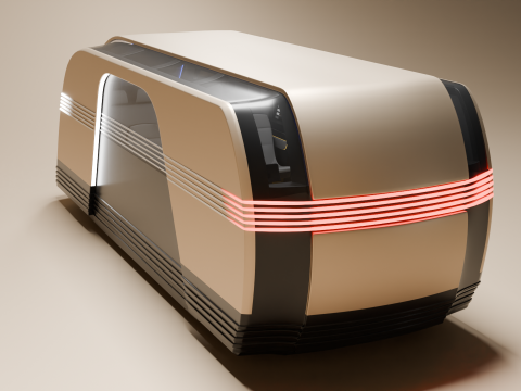 Tesla Robovan Robotaxi Realistic Ready-for-Use With Interior HP 3D Model