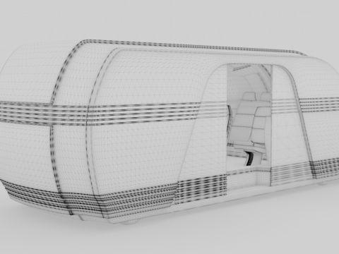 Tesla Robovan Robotaxi Realistic Ready-for-Use With Interior HP 3D Model