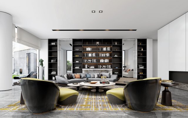 modern living roomv-ray Modelo 3D .c4d .max .obj .3ds .fbx .stl .blend 