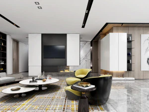 modern living roomv-ray 3D Model