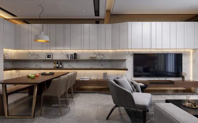 modern living roomv-ray Modelo 3D .c4d .max .obj .3ds .fbx .stl .blend
