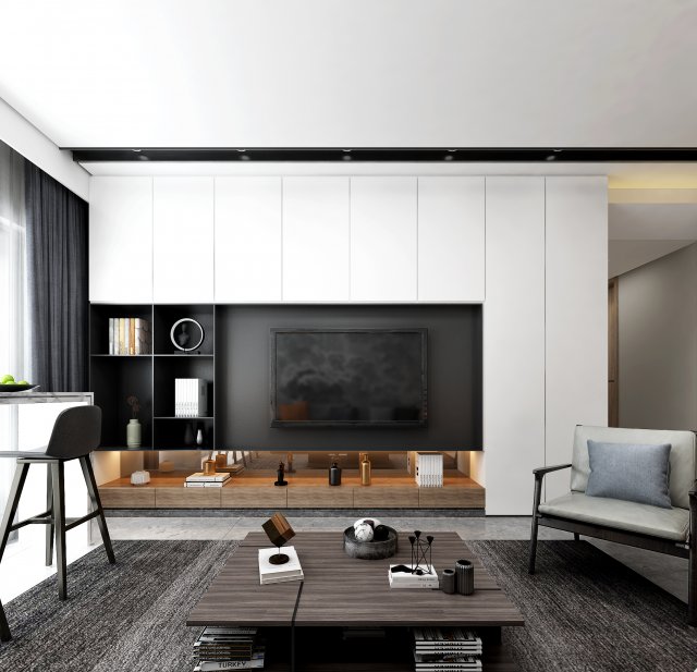 modern living roomv-ray 3D Модель .c4d .max .obj .3ds .fbx .stl .blend 