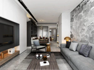 modern living roomv-ray 3D Model