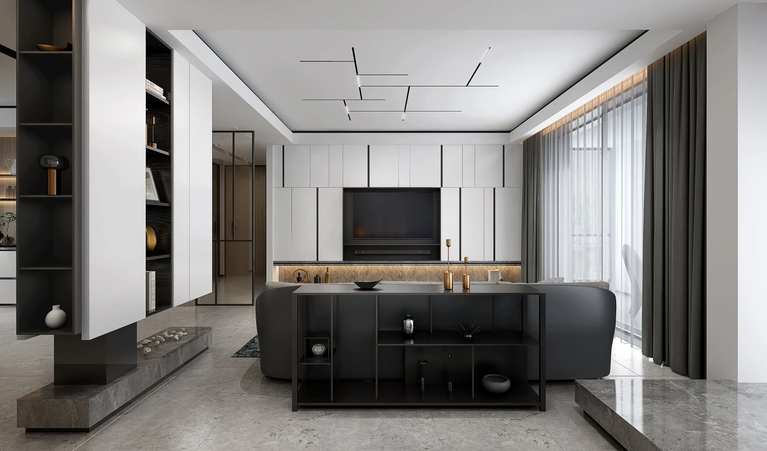 modern living roomv-ray 3D Model .c4d .max .obj .3ds .fbx .stl .blend