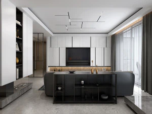 モダンなリビング ルームv-ray 3Dモデル