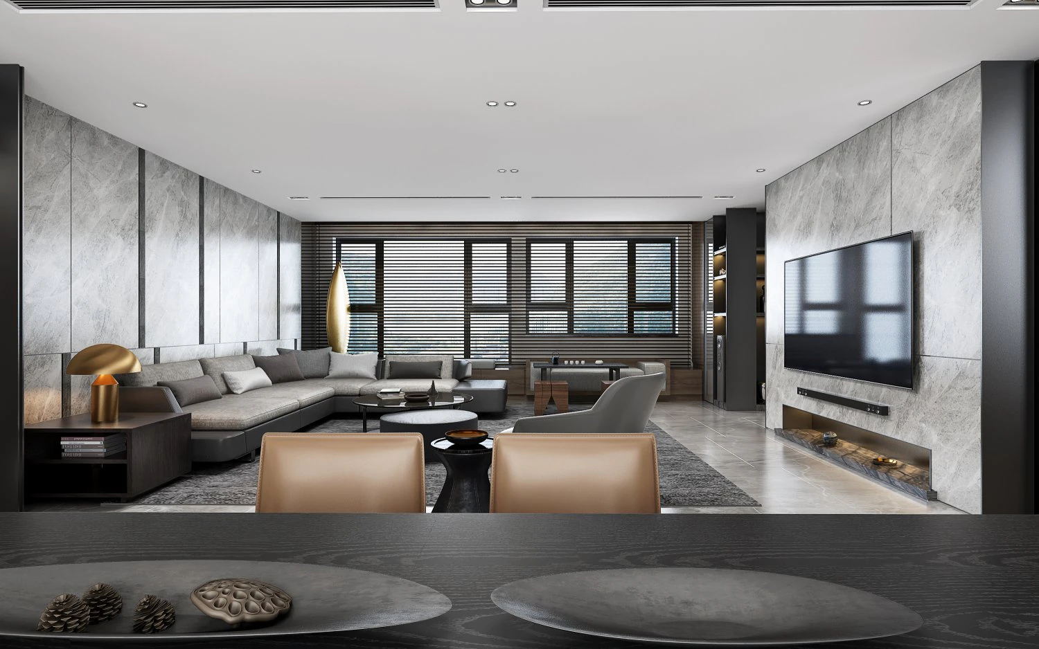 modern living roomv-ray 3D Model .c4d .max .obj .3ds .fbx .stl .blend