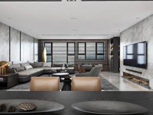 soggiorno modernov-ray Modello 3D