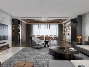 modern living roomv-ray 3D Model