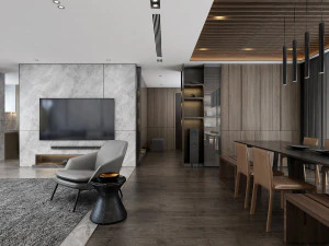 modern living roomv-ray 3D Model
