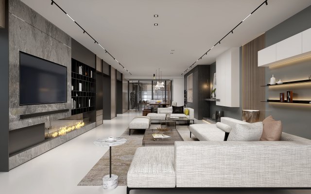modern living roomv-ray 3D मॉडल .c4d .max .obj .3ds .fbx .stl .blend 