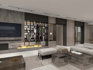 modern living roomv-ray 3D मॉडल