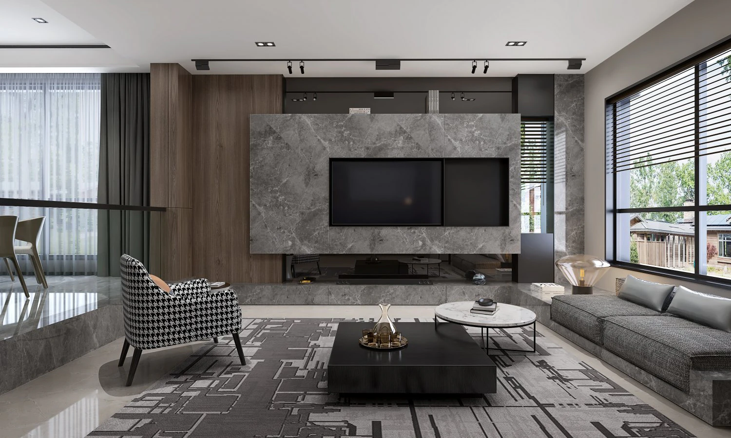 modern living roomv-ray 3D Model .c4d .max .obj .3ds .fbx .stl .blend